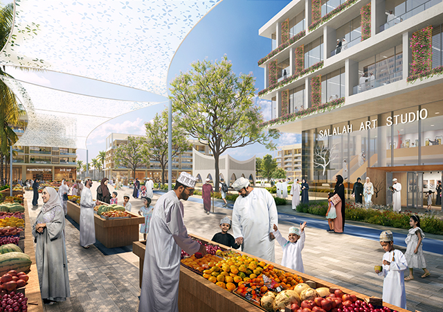 New City Salalah has a pedestrian-friendly design and offers mixed-use spaces.